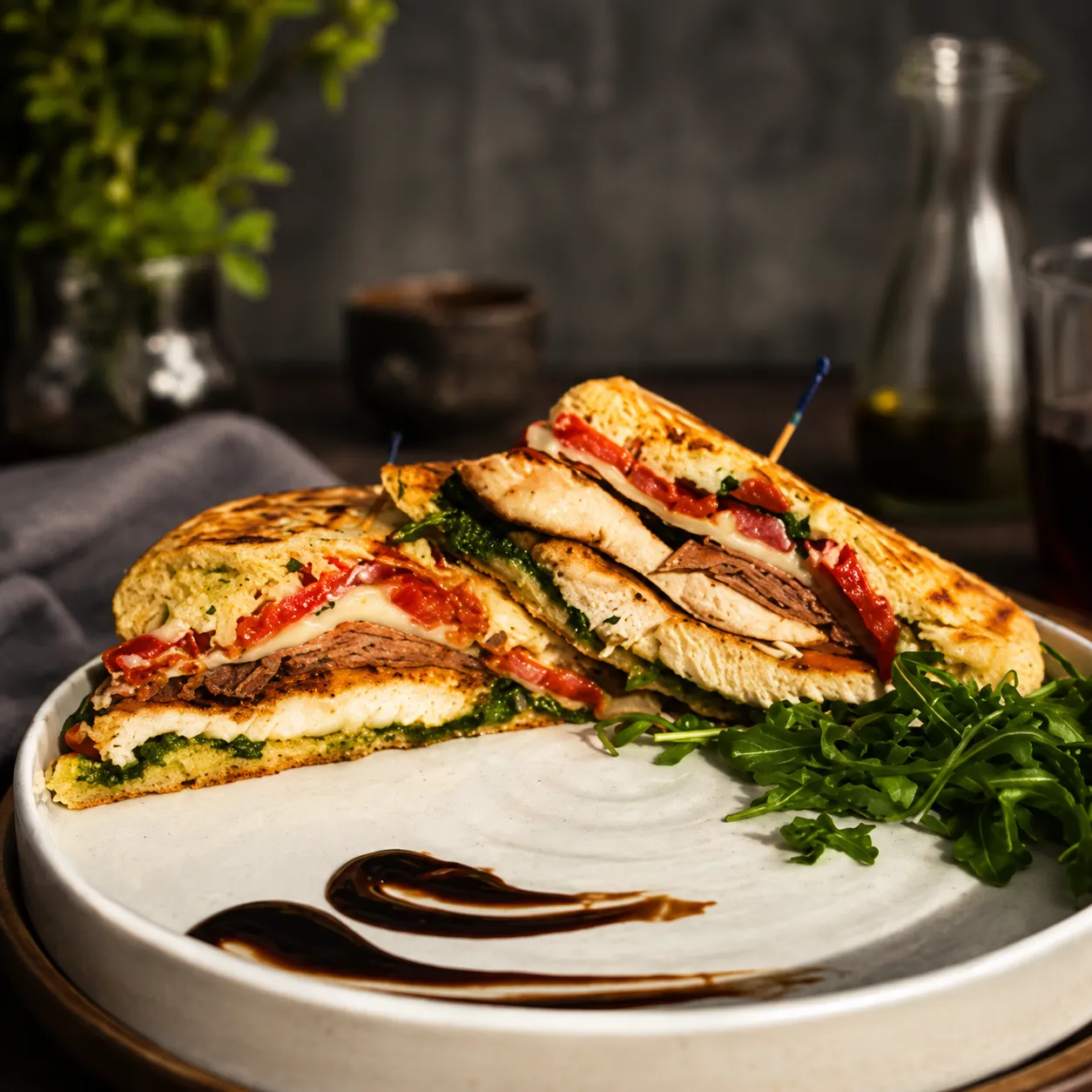 Chicken Caprese sandwich at Kosmos Eatery London, ON